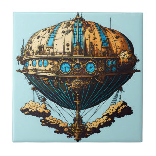 Steampunk Airship Dreams Keramische Tegel Tegeltje