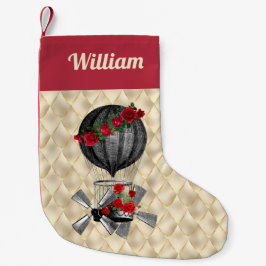 Steampunk Airship met Red Roses Kerstmis Kleine Kerstsok
