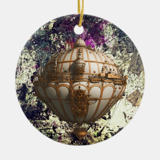 Steampunk Airship Ornament - Whimsical Heights (Voorkant)