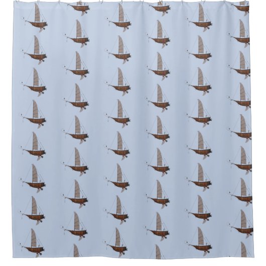 Steampunk Airship Pattern Shower Curtain Douchegordijn (Voorkant)
