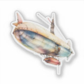 Steampunk Airship Sticker (Voorkant)