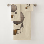Steampunk Airship Towel Set Bad Handdoek (Insitu)
