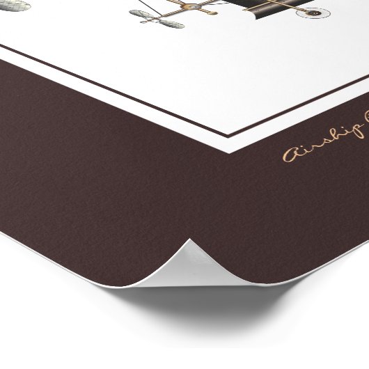 Steampunk Airship Trio van Fantasy Dirigibles Poster (Hoek)