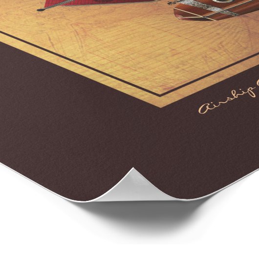 Steampunk Airship Trio van Fantasy Dirigibles Poster (Hoek)