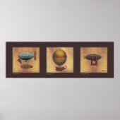 Steampunk Airship Trio van Fantasy Dirigibles Poster (Voorkant)