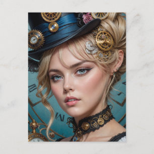 Steampunk Alice Briefkaart