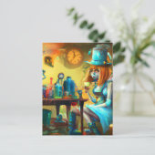 Steampunk Alice Creëer Poties in een Alchemy Lab Briefkaart (Staand voorkant)
