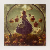 Steampunk Alice en Cupcakes AI Generated Art Legpuzzel (Verticaal)