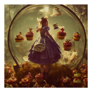 Steampunk Alice en Cupcakes Perfect Poster