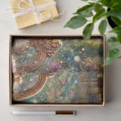 Steampunk Alice en Witte Konijn Theetijd Decoupage Tissuepapier (Geschenk)