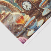 Steampunk Alice en Witte Konijn Theetijd Decoupage Tissuepapier (Detail)