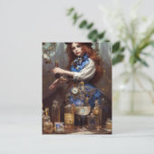 Steampunk Alice in het lab Briefkaart (Staand voorkant)