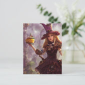 Steampunk Alice met een cupcuke Briefkaart (Staand voorkant)