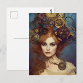 Steampunk Alice Stunning Fantasy Portret Briefkaart (Voorkant / Achterkant)