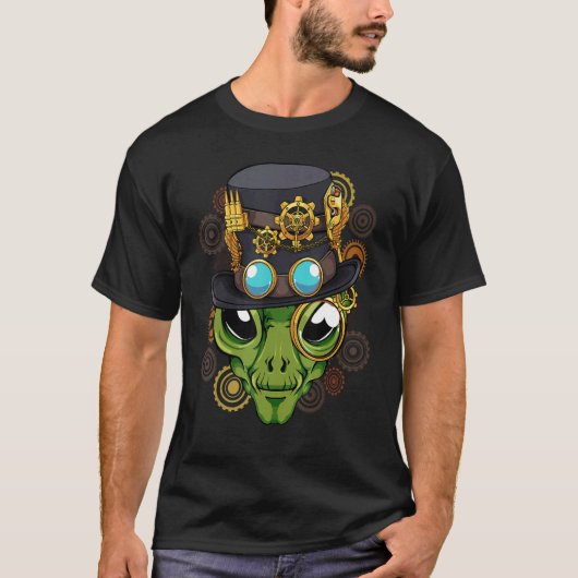 Steampunk Alien Klasse Middeleeuws Mechanisch Vict T-shirt (Voorkant)