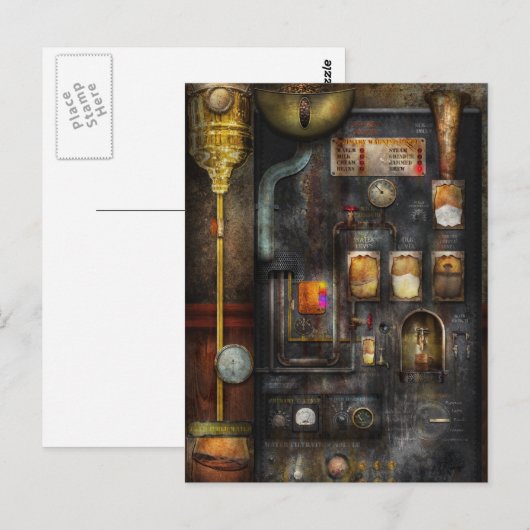 Steampunk - alles voor een kop koffie briefkaart (Voorkant / Achterkant)