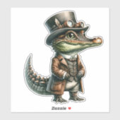 Steampunk Alligator Transparante Sticker (Vel)