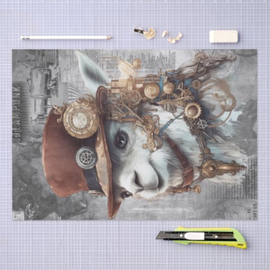 Steampunk Alpaca Tissuepapier (Craft)