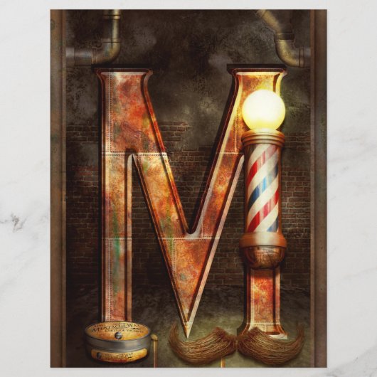 Steampunk - Alphabet - M is voor Mustache Flyer (Voorkant)