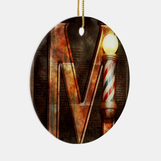 Steampunk - Alphabet - M is voor Mustache Keramisch Ornament (Rechts)