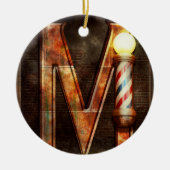Steampunk - Alphabet - M is voor Mustache Keramisch Ornament (Voorkant)