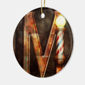 Steampunk - Alphabet - M is voor Mustache Keramisch Ornament (Links)