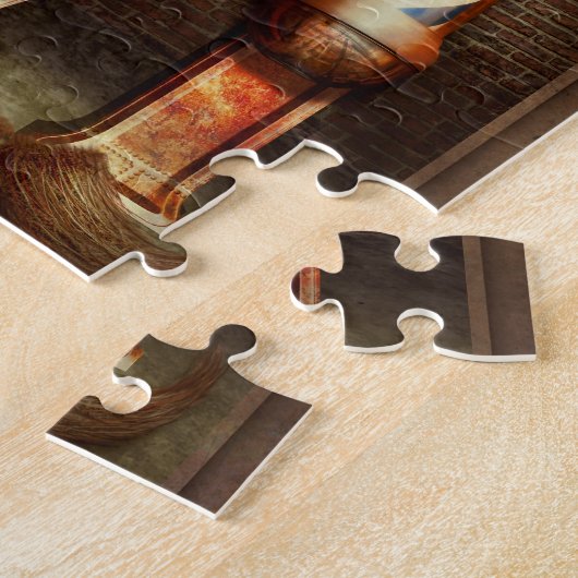 Steampunk - Alphabet - M is voor Mustache Legpuzzel (Zijkant)