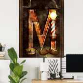 Steampunk - Alphabet - M is voor Mustache Poster (Thuiskantoor)