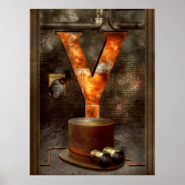 Steampunk - Alphabet - Y is voor Gele Goggles Poster