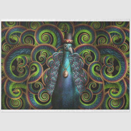 Steampunk -  als pauw tissuepapier (Voorkant)