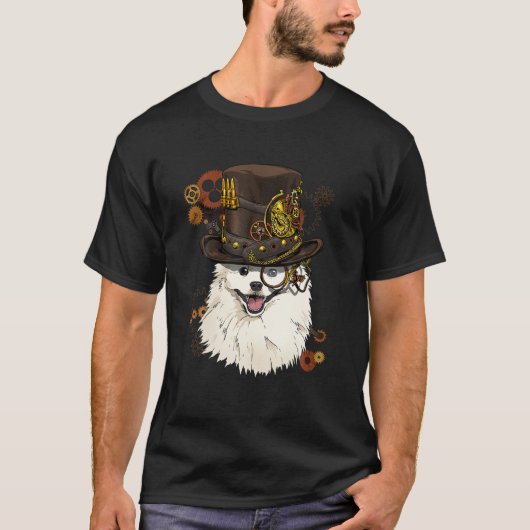 Steampunk American Eskimo Dog Steampunk Lovers Gif T-shirt (Voorkant)