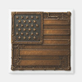 Steampunk American Flag. Magneet (Voorkant)