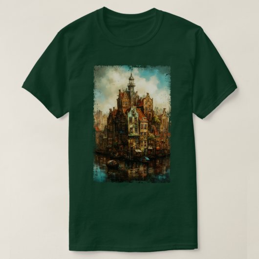 Steampunk Amsterdam Skyline 1 T-shirt (Design voorkant)