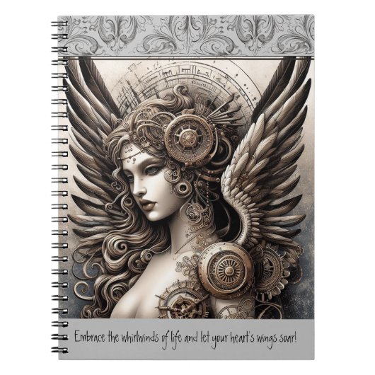 Steampunk Angel en Quote Notitieboek (Voorkant)