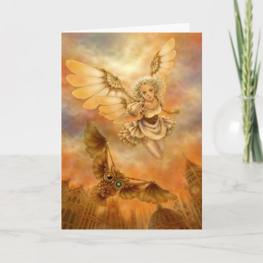 Steampunk Angel Fantasy Wenskaart Kaart (Voorkant)