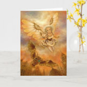 Steampunk Angel Fantasy Wenskaart Kaart (Gele Bloem)