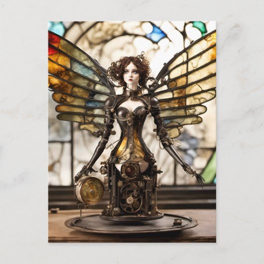 Steampunk Angel Gemengde Media Doll Briefkaart (Voorkant)