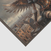 Steampunk angel in het Victoriaans landschap Tissuepapier (Detail)