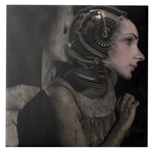 Steampunk Angel Tegeltje (Voorkant)
