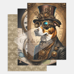 Steampunk Animal Collection - Dog Inpakpapier Vel