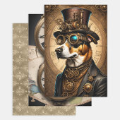 Steampunk Animal Collection - Dog Inpakpapier Vel