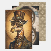 Steampunk Animal Collection - Giraffe Decoupage Inpakpapier Vel