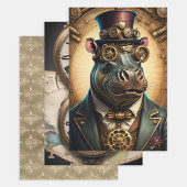 Steampunk Animal Collection - Hippopotamus Inpakpapier Vel