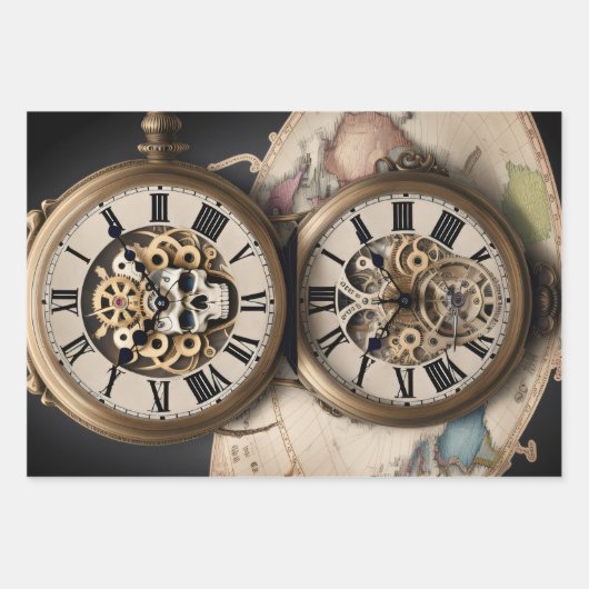 Steampunk Animal Collection - Hippopotamus Inpakpapier Vel (Voorkant 2)