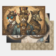 Steampunk Animal Collection - Kitty Trio