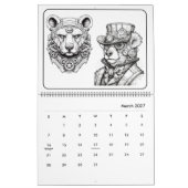 Steampunk Animals Coloring Calendar Kalender (Mar 2027)