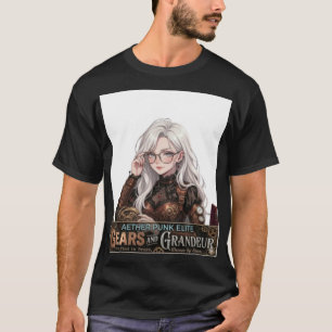 Steampunk Anime Meisje Streetwear - Aether Punk El T-shirt