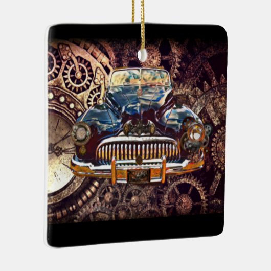 Steampunk Antiek Buick Keramisch Ornament (Rechts)