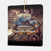 Steampunk Antiek Buick Keramisch Ornament (Links)