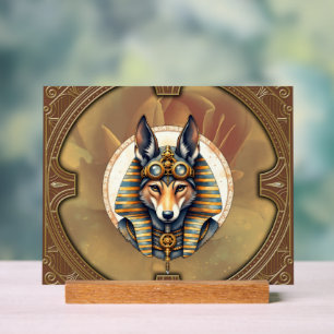 Steampunk Anubis Fox Portrait Acryl Bord